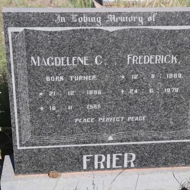 FRIER Frederick 1889-1978 & Magdelene C. TURNER 1896-1986