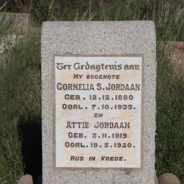 JORDAAN Cornelia S. 1880-1935 :: JORDAAN Attie 1919-1920