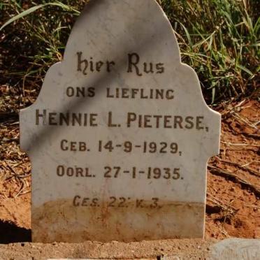 PIETERSE Hennie L. 1929-1935