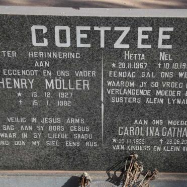 COETZEE Henry Moller 1927-1982 &amp; Carolina Catharina 1925-2013 :: NEL Hetta 1967-1995