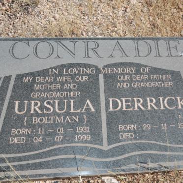 CONRADIE Derrick 1927- &amp; Ursula BOLTMAN 1931-1999