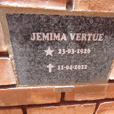 VERTUE Jemima 1926-2022