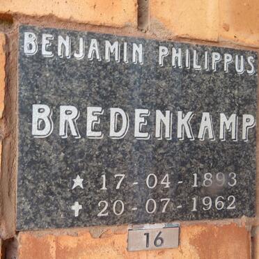 BREDENKAMP Benjamin Philippus 1893-1962