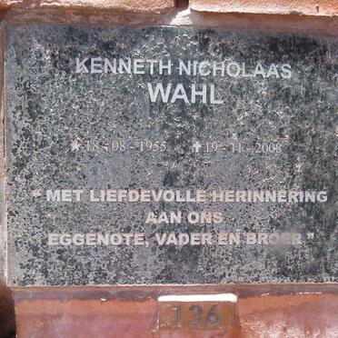 WAHL Kenneth Nicholaas 1955-2008