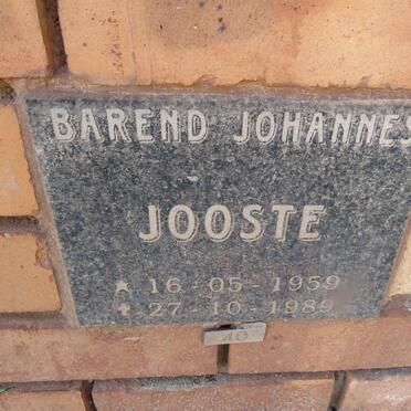 JOOSTE Barend Johannes 1959-1989