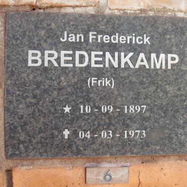 BREDENKAMP Jan Frederick 1897-1973