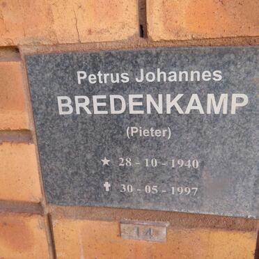 BREDENKAMP Petrus Johannes 1940-1997