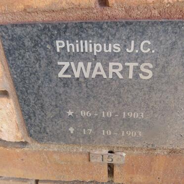 ZWARTS Phillipus J.C. 1903-1903