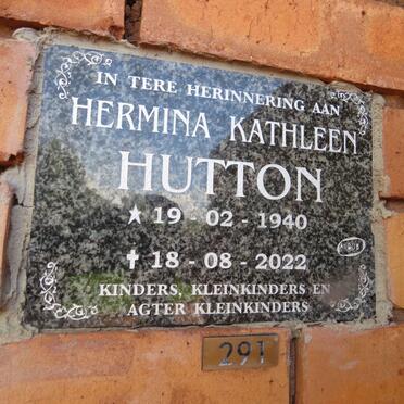 HUTTON Hermina Kathleen 1940-2022
