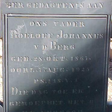 BERG Roelof Johannes, van den 1867-1925