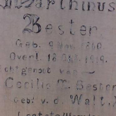 BESTER Marthinus Jacobus 1860-1919