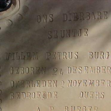BURGER Willem Petrus 1921-1928