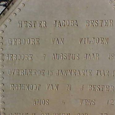 BESTER Hester Jacoba  nee VILJOEN 1897-1929