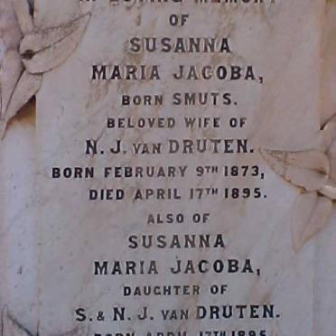 DRUTEN Susanna Maria Jacoba, van  neé SMUTS 1873-1895 :: VAN DRUTEN Susanna Maria Jacoba 1895-1895