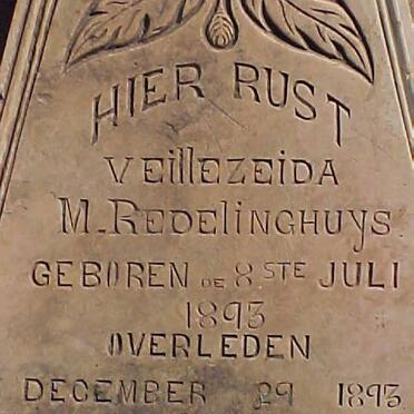 REDELINGHUYS Veillezeida M. 1893- 1893 :: REDELINGHUIJS Philippus C. 1894-1897