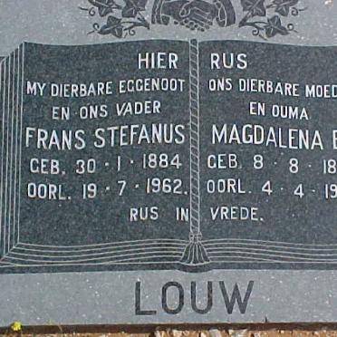 LOUW Frans Stefanus 1884-1962 &amp; Magdalena E. 1892-1974