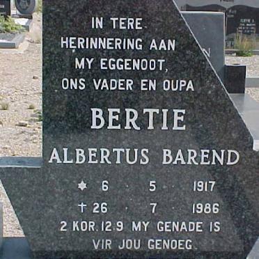SCHALKWYK Albertus Barend 1917-1986 &amp; Carolina C.H. 1915-1997