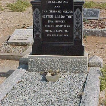 TOIT Hester J.M., du nee BURGER 1895-1966