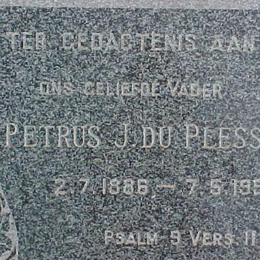 PLESSIS Petrus J., du 1886-1957 
