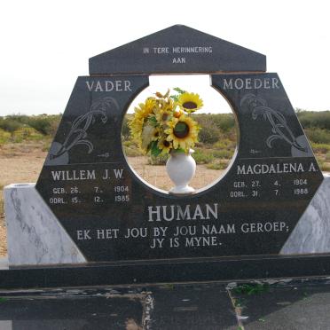 HUMAN Willem J.W. 1904-1985 &amp; Magdalena A. 1904-1988
