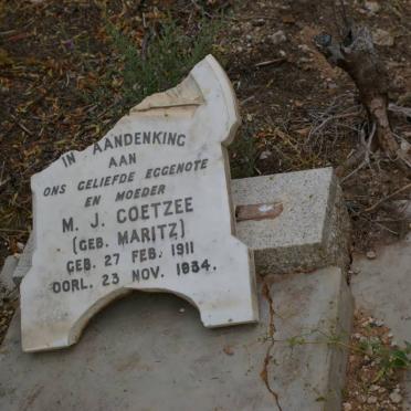 COETZEE M.J. nee MARITZ 1911-1953