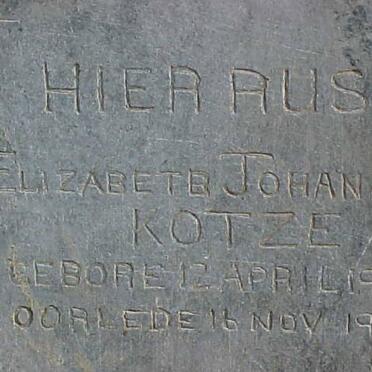 KOTZE Elizabeth Johanna 1920-1941