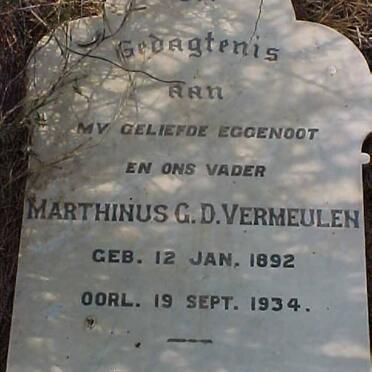 VERMEULEN Marthinus G.D. 1892-1934