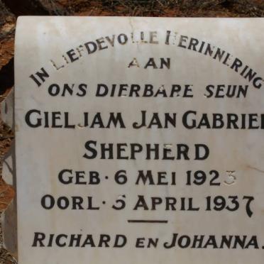 SHEPHERD Gieljam Jan Gabriel 1923-1937