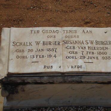 BURGER Schalk W. 1857-1914 &amp; Susanna S.W. VAN HEERDEN 1860-1938