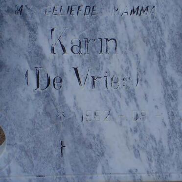 BRITZ Karin nee DE VRIES 1962-