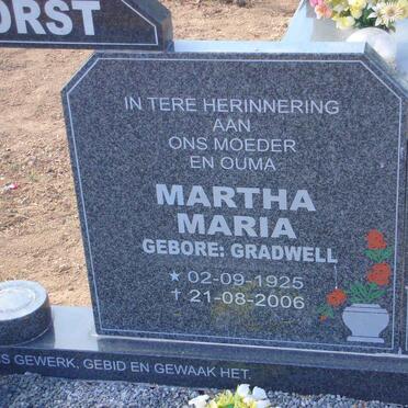 BADENHORST Martha Maria nee GRADWELL 1925-2006