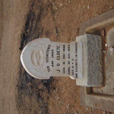 CLOETE J.O. 1868-1943