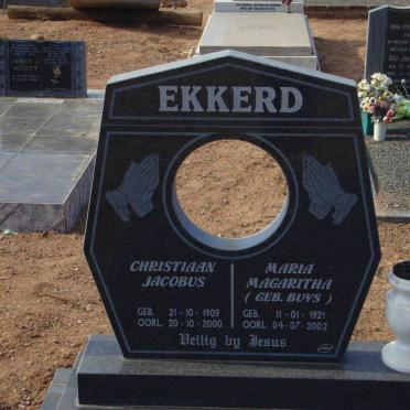 EKKERD Christiaan Jacobus 1909-2000 &amp; Maria Magaritha BUYS 1921-2002