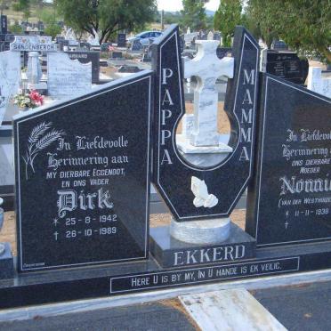 EKKERD Dirk 1942-1989 &amp; Nonnie VAN DER WESTHUIZEN 1938-
