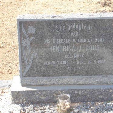 GOUS Hendrika J. nee MONG 1884-1969
