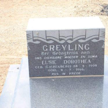 GREYLING Elsie Dorothea nee LIEBENBERG 1909-1966