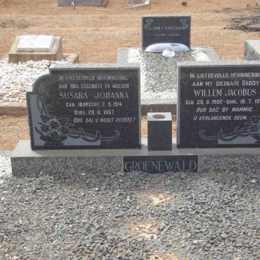 GROENEWALD Willem Jacobus 1902-1971 &amp; Susara Johanna BURGER 1914-1967
