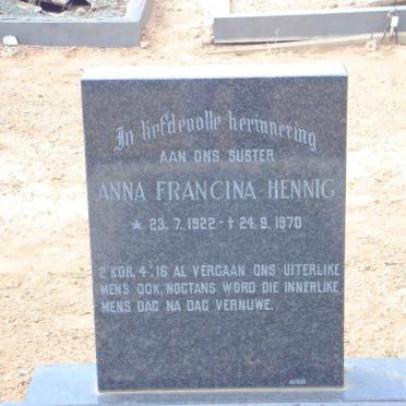 HENNIG Anna Francina 1922-1970