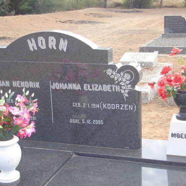HORN Jan Hendrik 1909-1981 &amp; Johanna Elizabeth KOORZEN 1914-2005