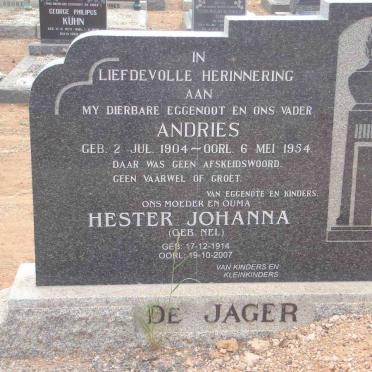 JAGER Andries, de 1904-1954 &amp; Hester Johanna NEL 1914-2007
