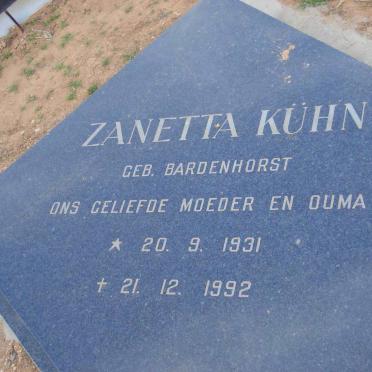 KUHN Zanetta nee BADENHORST 1931-1992