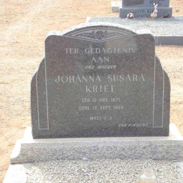 KRIEL Johanna Susara 1871-1950