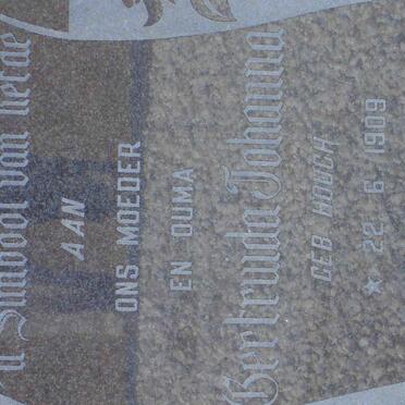 KRUGER Gertruida Johanna nee  HOUGH 1909-1993