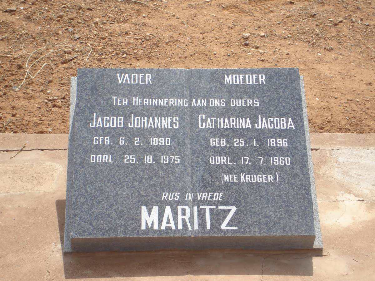 MARITZ Jacob Johannes 1890-1975 &amp; Catharina Jacoba KRUGER 1896-1960