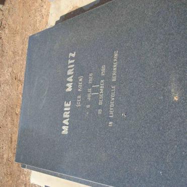 MARITZ Marie nee KOEN 1926-1980
