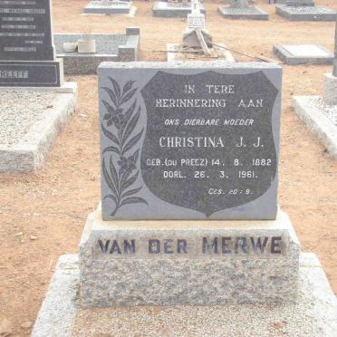 MERWE Christina J. J., van der nee DU PREEZ 1882-1961