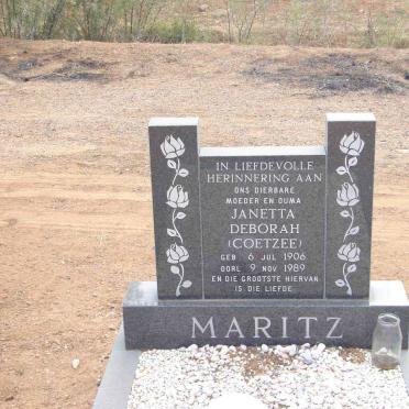 MARITZ Janetta Deborah nee COETZEE 1906-1989