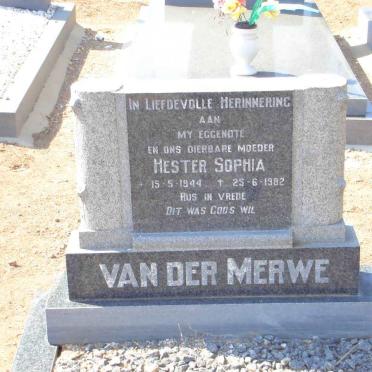 MERWE Hester Sophia, van der 1944-1982