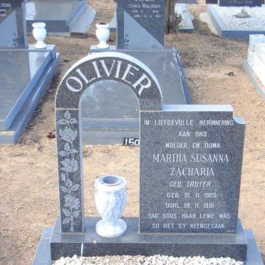 OLIVIER Martha Susanna Zacharia nee TRUTER 1920-1991