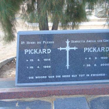 PICKARD Henri du Plessis 1914-1999 &amp;  Henrietta Amelia GUNTER 1922-2000